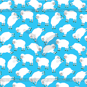 Seamless sheeps pattern - vector clip art