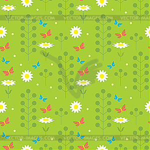 Seamless flowers pattern - vector clipart