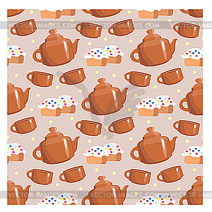 Seamless tea pattern - vector image