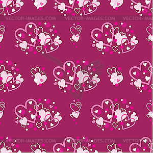 Seamless hearts pattern - vector clipart