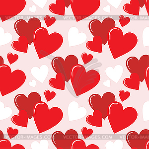 Seamless hearts pattern - color vector clipart