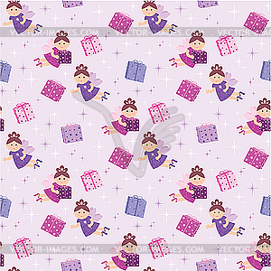 Seamless fairy pattern - vector image