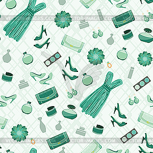 Seamless fashion pattern - color vector clipart