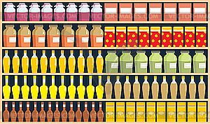Shelves with food - vector clipart