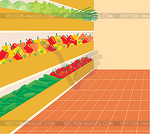 Supermarket. Vegetables - vector image