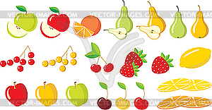 Fruits. Set. - vector image