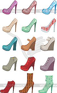 Female shoes set - vector clip art