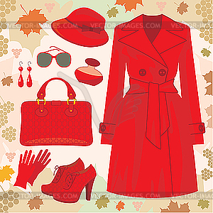 Autumn fashion set - vector image