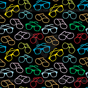Seamless sun glasses accessories pattern - vector image