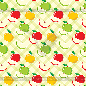 Seamless apples pattern - vector image