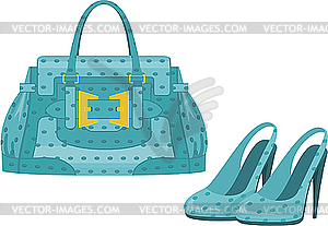 Female bag and shoes - vector clipart