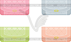 Female handbags in pastel tones - vector image