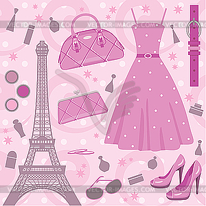 Paris fashion set - vector clipart