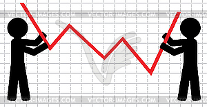 Symbolical image of lifting of economic indicators. - vector image