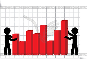 Symbolical image of lifting of economic indicators. - vector clipart