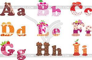 Sweet letters of the alphabet - vector clipart / vector image