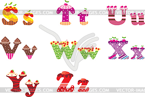 Sweet letters of the alphabet - vector image