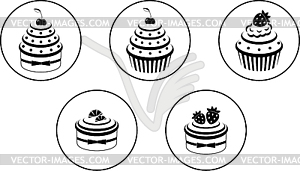 Cupcakes set - vector image