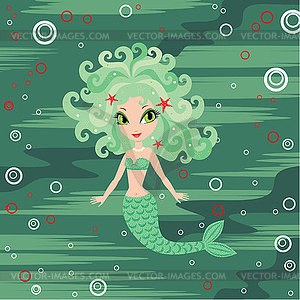 Mermaid cartoon - vector clip art