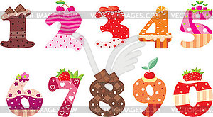 Sweet numbers - vector image