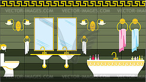 Bathroom in the Greek style - vector clip art