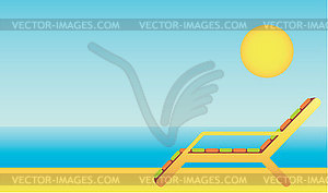 Пляж шезлонги - иллюстрация в векторе