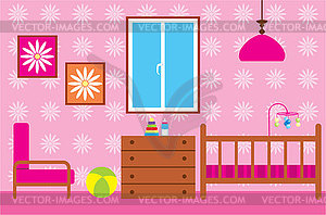 Child room for the newborn - vector image