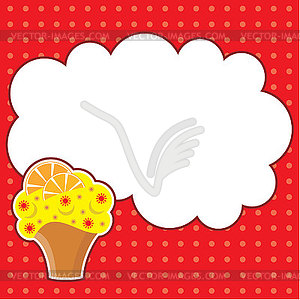 Cupcake with message cloud - royalty-free vector image