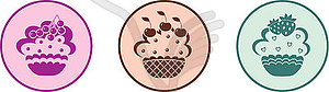 Cupcakes set - vector image