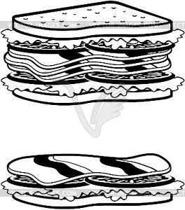 Two sandwiches icons - vector clip art