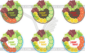 Plate with vegetables - vector clipart