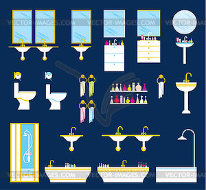 Bathroom equipment set - vector image