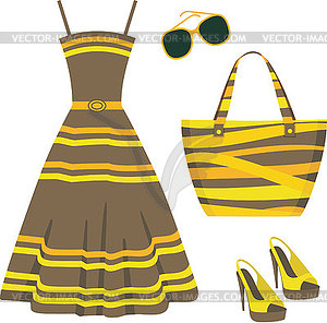 Summer set of clothes - vector image