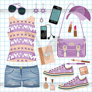 Youth fashionable set - vector clip art