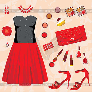 Fashion set - vector clipart