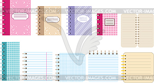 Paper notebooks. Diaries. - vector image