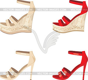 Female shoes set - vector clipart