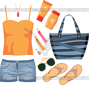 Fashionset of summer clothes - vector clipart / vector image