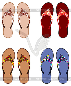 Beach slippers - vector image