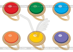 Set of female jeweler rings - vector image
