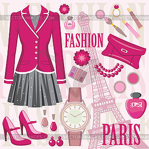 Fashion set - vector clip art