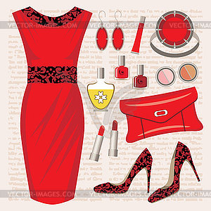 Fashion set - vector clip art