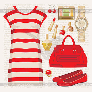 Fashion set with a tunic - vector EPS clipart