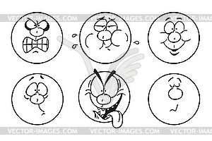 Выражения лиц - изображение в векторе