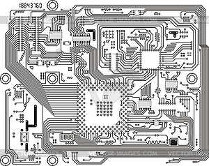 Electronic modern circuit board background - vector image