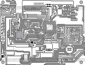 Circuitry - industrial high-tech background - vector image