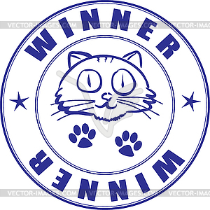 Round stamp on certificate - winner of pets competition - vector clipart