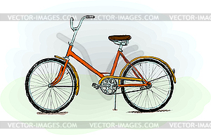 Old-fashioned bicycle - - vector image