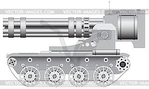 Fantastic gun on crawler - eps - royalty-free vector clipart