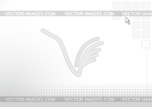 Abstract silver background with computer cursor - vector image